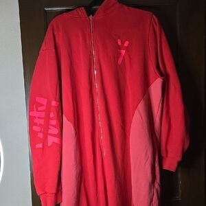 Red and Pink Zip-Up Hoodie